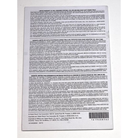 SKIL Operating/Safety Instructions Owner's Manual Skilsaw 5380 5385 5480 5485 - Picture 2 of 2